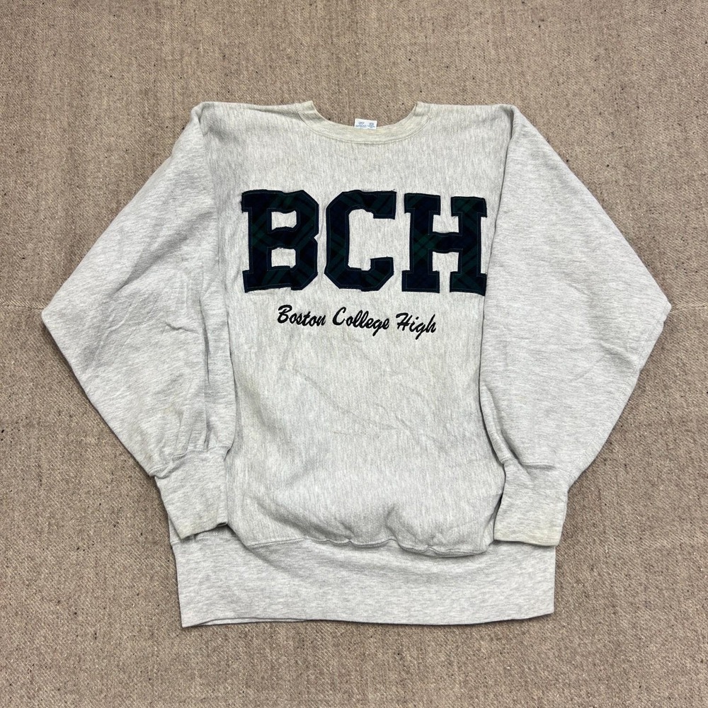 Vintage Boston College High Sweatshirt Mens XL Gray 1990s Champion Reverse Weave